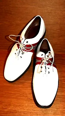 Mens FootJoy FJ ICON Golf Shoes 52131 White Red Opit Flex Sz 10W VGC  • $99.99