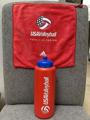 Adidas USA Volleyball Logo Water Bottle And Towel. Path To The Podium Gear • $12