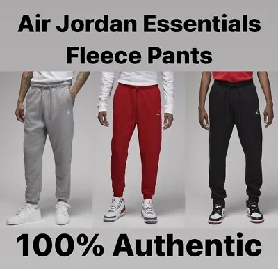 Jordan Brooklyn ESSENTIALS FLEECE PANTS Men – Grey Black Or Red Sweat Track New • $58.99