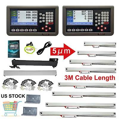 Linear Scale 5um LCD Digital Readout DRO RPM Display Bench Lathe Milling • $205