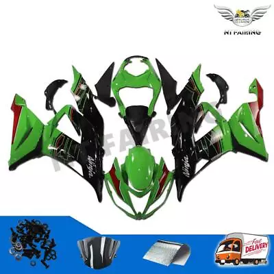 WOO Injection Green Black ABS Fairing Fit For Kawasaki Ninja 2013-2018 ZX6R A044 • $399.99