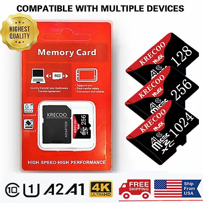 128GB 256GB 1TB Micro SD Card Memory Card TF Card With Free Adapter High Speed • $10.19