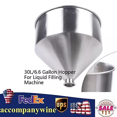 30L / 6.6 Gallon Hopper Stainless Steel Funnel For Liquid Filling Machine USA • $99.75