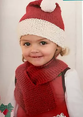 CK17 - Knitting Pattern - Children's Father Christmas Hat & Scarf Set. Santa • £1.99