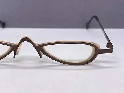THEO Eyeglasses Frames Woman Braun Oval Cat Eye Small Lens Narrow Mameluke • $328.43
