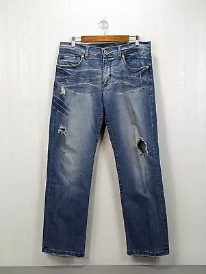 Armani Exchange A|X Men's Jeans Size 33R Distressed Straight Leg Denim Pants • $40