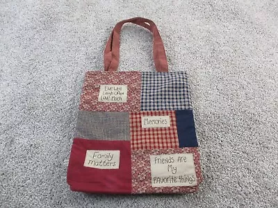 Boyds Tote Bag 2007 Plaid Patchwork Floral Family Matters Memories Day Bag EUC • $18.99