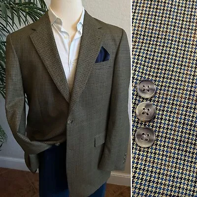 Austin Reed Blazer Size 42l Vintage Jacket Houndstooth Sport Coat Long Fit Usa • $79.95