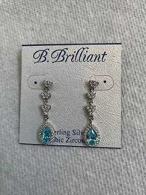 B. Brilliant Stud Sterling Silver 925 Cubic Zirconia Earrings Cyber Y2k 00s • $75