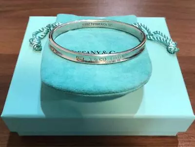 Tiffany & Co. Narrow Bangle 1837 Oval Bracelet Sterling Silver 925 With Pouch #3 • $284.61