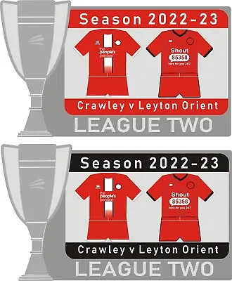 £3.50 • Buy Crawley V Leyton Orient League Two Matchday Pin Badge 2022-23