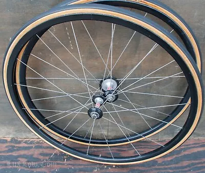 Vintage ROVAL 700c RoadBike WHEELS Bladed Spokes Vittoria Tubulars Tires Bicycle • $180