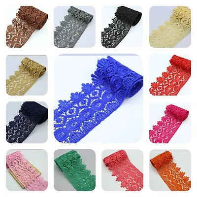 9Cm Wide 1 Y Beautiful Daisy Lace Trim Colour Guipure Ideal Embellishing Sewing  • £4.28