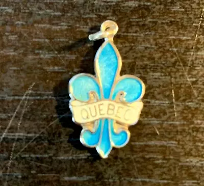 Vintage Sterling Silver Enamel Fleur De Lis Quebec Charm • $17.99