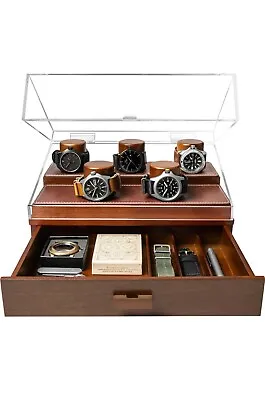 Wooden Mens Watch Box & Watch Case Watches Holder Jewelry Storage Display • $120.89