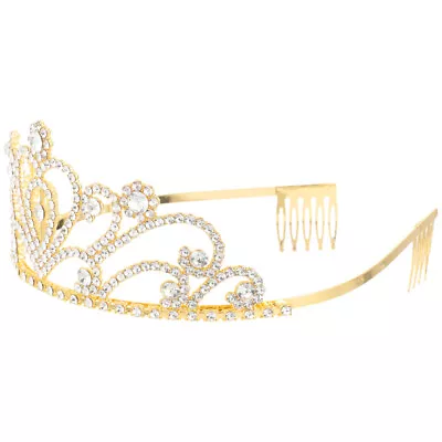  Metal Crown Headband Bride Wedding Hair Decor Birthday Tiara • £9.59