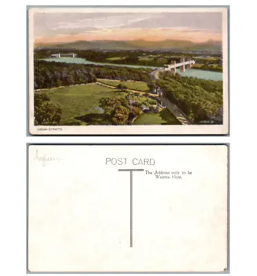 Menai Straits Anglesey Wales Two Bridges Landscape Postcard • £2.20