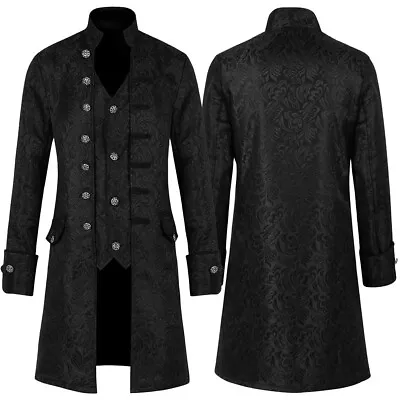 Stylish Mens Tops Mens Jacket Comfortable Vintage Embroidered Tailcoat • £22.16