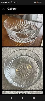 ARCOROC FRANCE Crystal Bowl Starburst Diamanté LARGE Serving Salad 9  Vintage • $15