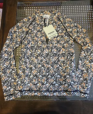 BURBERRY Roger TB Monogram Rashguard Top Unisex Size 10 Youth Swimwear NEW $250 • $129.95