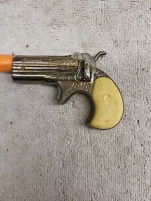 Vintage Two-Barrel Derringer Metal Toy Cap Gun Shell Firing Ty1016 • $30