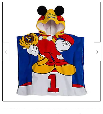 Mickey Mouse Race Car Driver Hooded Poncho Towel NWT Disney • $20.90
