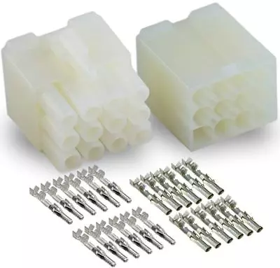 12 Pin Molex Connector 1 Match Set W/14-20 AWG .093  Pins W/ Positive Latch • $11.02