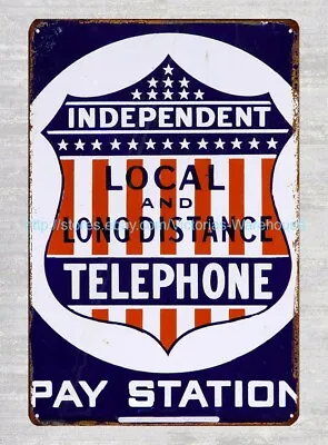 Old Reproductions Independent Telephone Pay Station Metal Tin Sign • $18.96