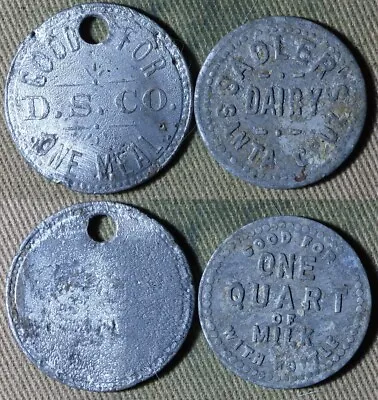 Tokens:GF 1 Qt Of Milk Sader's Dairy Santa Cruz CA; GF One Meal D.S.Co IRTM2860 • $11