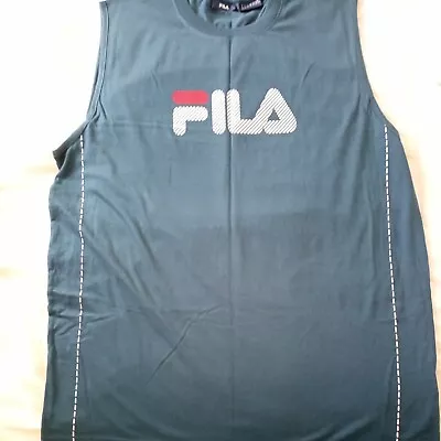 £15 • Buy XLarge FILA Tank Top Vest Navy Blue Sports Gym .