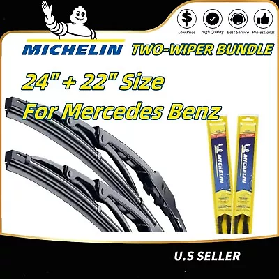 Windshield Wiper Blade Set OE Front Michelin 24  + 22  Size For Mercedes Benz • $24.26