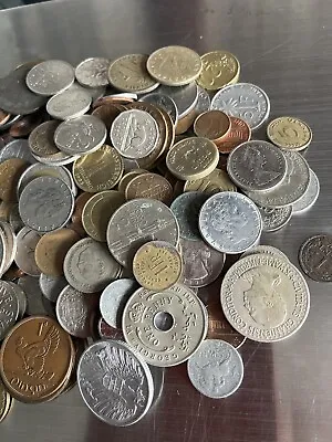 £1 • Buy Job Lot Mixed Old Foreign Worldwide Coins 100 Gms (Lot F)