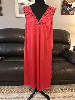 Womens Vanity Fair Pink Sleeveless Nylon Pajama Gown NWT SZ 2XL/46 • $13.50