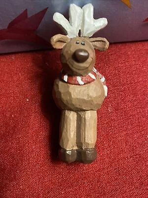 Midwest Of Cannon Falls 3  Tall Reindeer With Red & White Scarf Small Figurine • $10.95