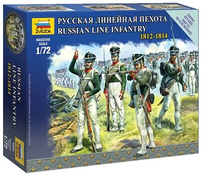 Zvezda 1/72 Russian Line Infantry 1812-1814 # 6808 - Plastic Model Figures • £9.49