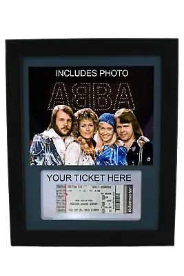 Framed Display For YOUR ABBA Concert Ticket-INCLUDES Pic /Ticket Holder • £48.16