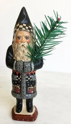 $249.95 • Buy Vaillancourt 2001-36 5.75” Santa Black Coat Houses St Nicholas Belsnickel