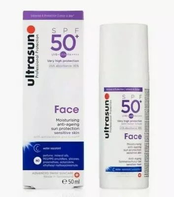 Ultrasun Face Spf 50 Face Moisturising Anti-Ageing Sun Protection Sensitive Skin • £13.95