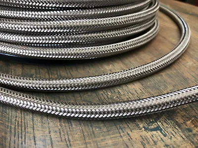 Steel Metal Covered Cord - Round 3wire Metal Braided Cable Mesh Jack - Per Foot • $2.95