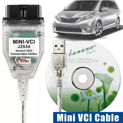 16PIN Mini VCI Diagnostic-OBD-OBD2 Cable For-Toyota Lexus Techstream V17 J2534 • $30.59