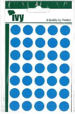 280 13mm Blue Self Adhesive Round Dot Labels - 232170 - Made In The UK By Ivy • £1.99