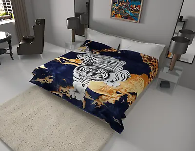  Solaron Blanket Throw Thick Ultra Fine Polyester Mink Plush Tiger Heavy Weight • $74.99