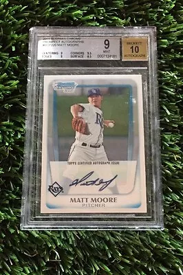 2011 Bowman Chrome Matt Moore Prospects Auto RC BGS 9 MINT RAYS • $40