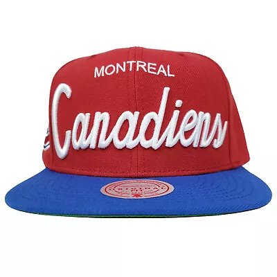 Montreal Canadiens Mitchell & Ness NHL Snapback Hat 3D Script Logo Red Cap NWT • $32.99