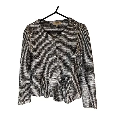 Zara Trafaluc Women's Size S Navy & White Striped Blazer Jacket Stud Closing • $12.57