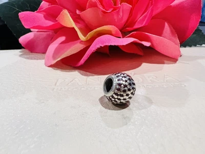 $19 • Buy Pandora Red / Deep Pink Pave Ball Charm #791051CZR Silver WORN CZ