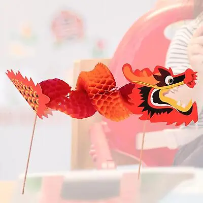 3D Chinese New Year Paper Dragon Puppet Kits DIY Set For Party Toddlers Kids • £4.73