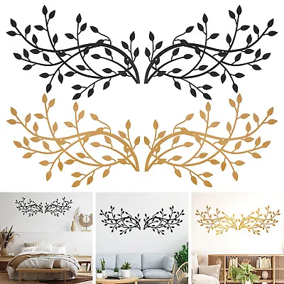 2Pcs Metal Tree Leaf  Hanging Wall Art Sculpture Garden Inspirational Decor@. • £16.54