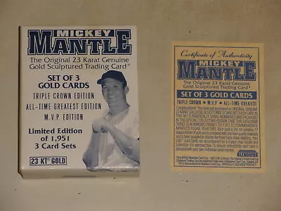 1997 Bleachers 23KT Karat Gold Mickey Mantle 3 Card Set /1951 • $0.99