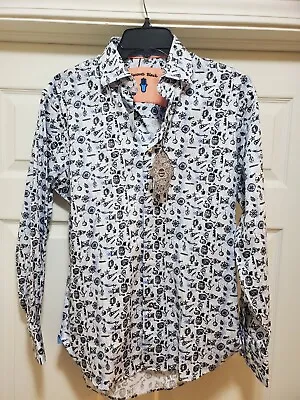 Visconti Black L/S Button Down Up MSRP $125 NWT - Small Men's S NEW  • $21.99